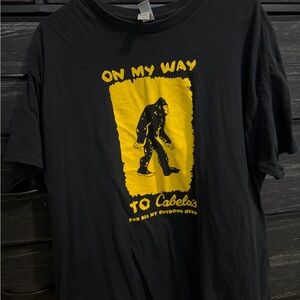 Cabela's Black Tee with Yellow Graphic